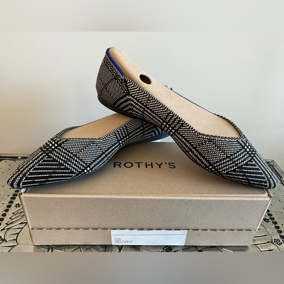 Rothy’s The Point II in Black Glen Plaid, Size 8.5, EUC - Picture 2 of 7